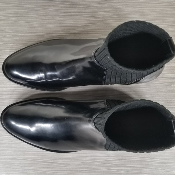 Vince Perlow Ankle Boot, Black Leather & Fabric, Womens Size 9.5 M / 39.5 - Picture 8 of 11